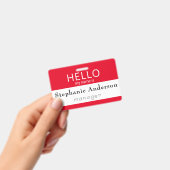 Badge de titre HELLO personnalisé Mon Nom Est (Manuel / portable)