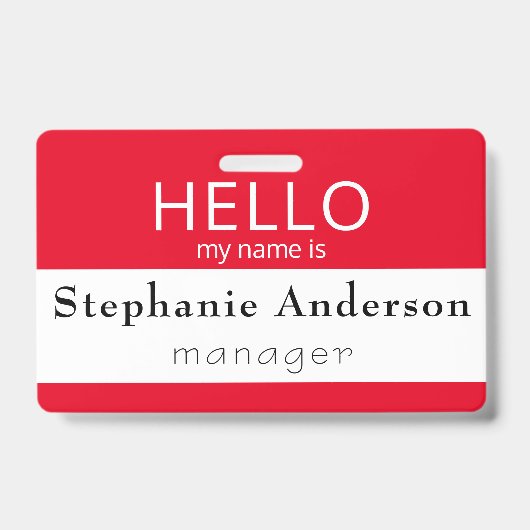 Badge de titre HELLO personnalisé Mon Nom Est (Avant)