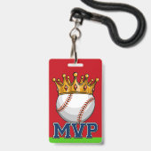 Badge de tour de cou MVP Baseball (Avant avec lanière)