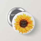 Badge de tournesol de sensibilisation aux handicap (Devant & derrière)