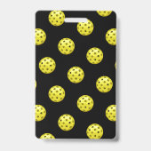Badge de tournoi de pickleball noir jaune 1ère pla (Arrière)