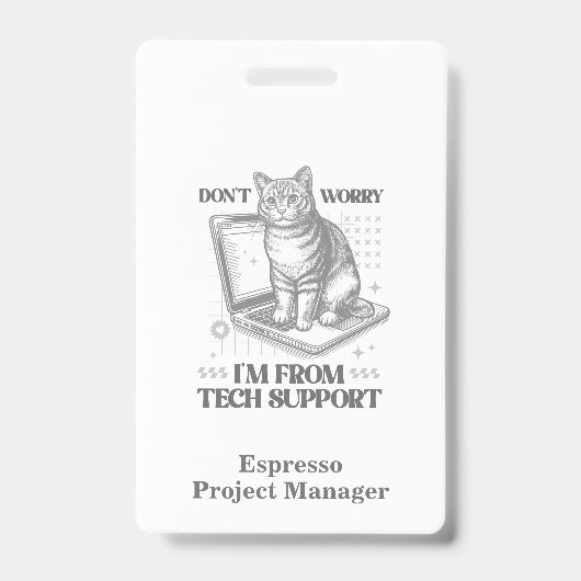 Badge de travail de soutien technique pour chats a (Avant)