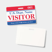 Badge de visiteur (Avant & arrière)