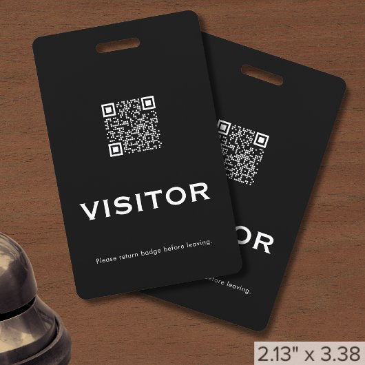 Badge de visiteur à code QR professionnel