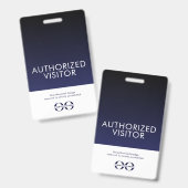 Badge de visiteur autorisé bleu marine (Avant & arrière)