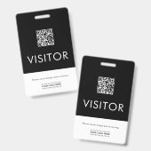 Badge de visiteur avec code QR personnalisé (Avant & arrière)