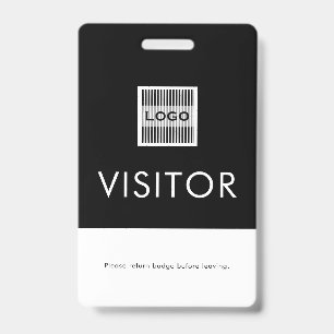Badge de visiteur avec logo de l'entreprise et dem