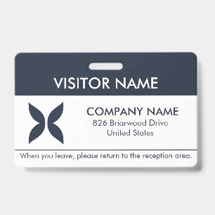 Badge de visiteur avec un logo simple