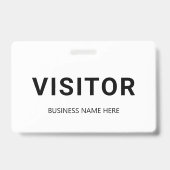 Badge de visiteur d'entreprise noir et blanc (Arrière)