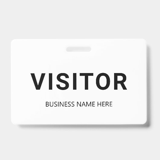 Badge de visiteur d'entreprise noir et blanc (Avant)