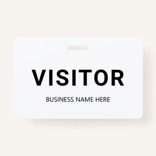 Badge de visiteur d'entreprise noir et blanc (Devant)