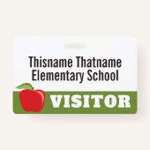 Badge de visiteur - Ecoles Parents avec Pomme Roug (Devant)