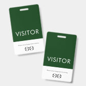 Badge de visiteur Logo de la société Vert (Avant & arrière)