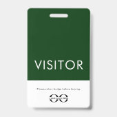 Badge de visiteur Logo de la société Vert (Arrière)