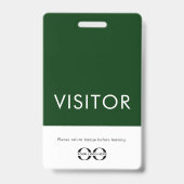 Badge de visiteur Logo de la société Vert (Avant)