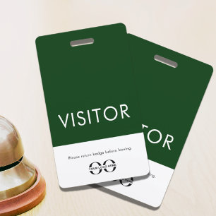 Badge de visiteur Logo de la société Vert