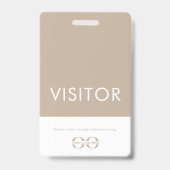 Badge de visiteur Logo de l'entreprise Beige (Arrière)