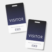 Badge de visiteur Logo Entreprise Bleu Marine (Avant & arrière)