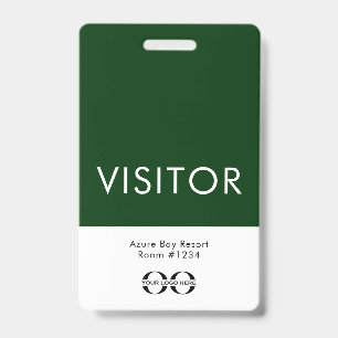 Badge de visiteur vert personnalisé pour les hôtel