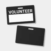 Badge de volontaire noir blanc (Avant & arrière)