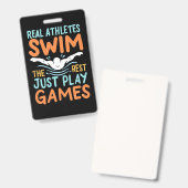 Badge De vrais athlètes nagent (Avant & arrière)