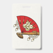 Badge Déco d'oiseaux asiatiques (Arrière)