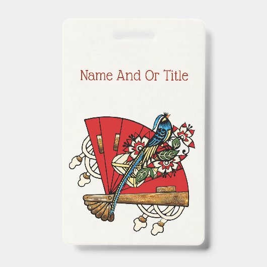 Badge Déco d'oiseaux asiatiques (Avant)