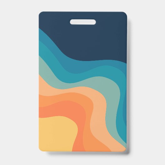 Badge Décor de style rétro des vagues (Avant)