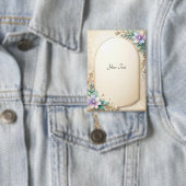 Badge Decorative Floral Frame with Pearls Button (Insitu)