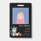 Badge d'éducateur avec photo ID verticale noire (Avant)