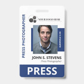 Badge Deep Blue Photo & Logo ID de presse (Avant)