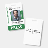 Badge Deep Green Photo & Logo Press ID (Avant & arrière)