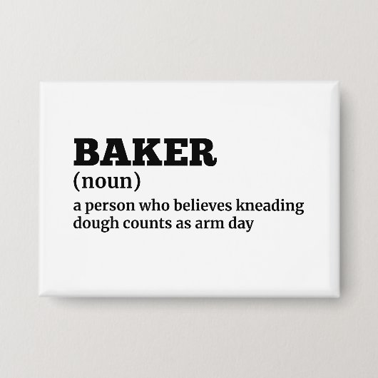 Badge Définition de l'Humour du travail Baker (Recto)