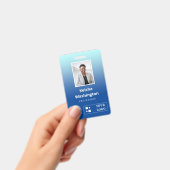 Badge Dégradé bleu Ajouter deux logos ID employé (Manuel / portable)