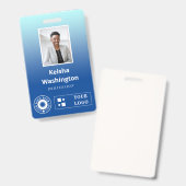 Badge Dégradé bleu Ajouter deux logos ID employé (Avant & arrière)