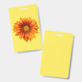 Badge Dégradé de fleurs orange jaune vif découpé (Avant & arrière)