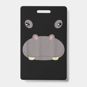Badge Déguisement d'Halloween d'Hippopotame au Visage d'