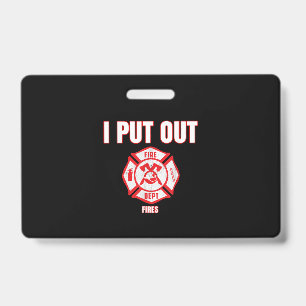 Badge Déguisement Halloween Pompiers Drôle J'Éteins le F