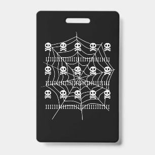 Badge Déguisement Toile d'Araignée Crâne Halloween Tour