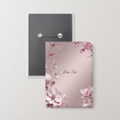 Badge Delicate Pink Floral Button (Recto/Verso)