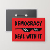 Badge Démocratie, Faites Avec - Pas de Rois (Recto/Verso)