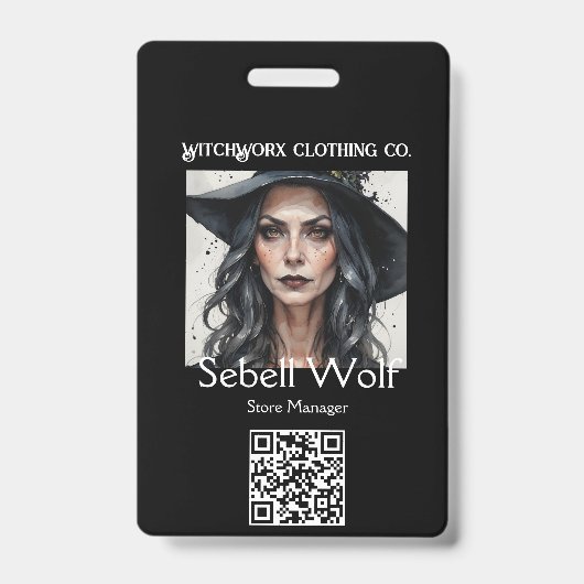 Badge d'employé de la Pentacle Noire Gothique (Avant)