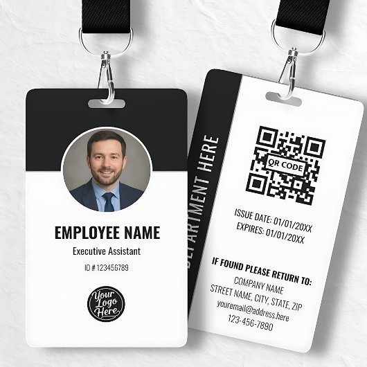 Badge d'employé de photo d'identité professionnell