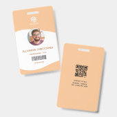 Badge d'employé de société minimaliste moderne (Avant & arrière)