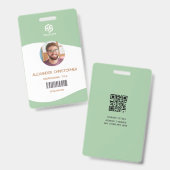 Badge d'employé de société minimaliste moderne (Avant & arrière)