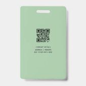 Badge d'employé de société minimaliste moderne (Arrière)