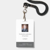 Badge d'employé de tableau noir avec code-barres (Avant avec lanière)