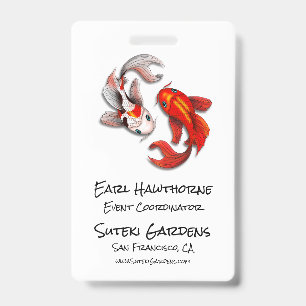 Badge d'employé des jardins botaniques de poissons