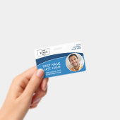 Badge d'employé moderne avec photo, logo et code-b (Manuel / portable)