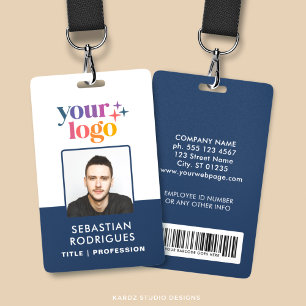Badge d'employé personnalisé avec nom, logo, photo